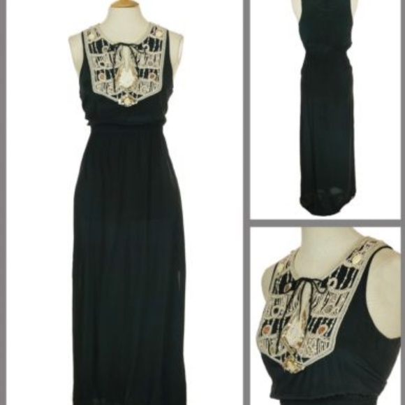 All Saints embellished maxi accordian spitalfields